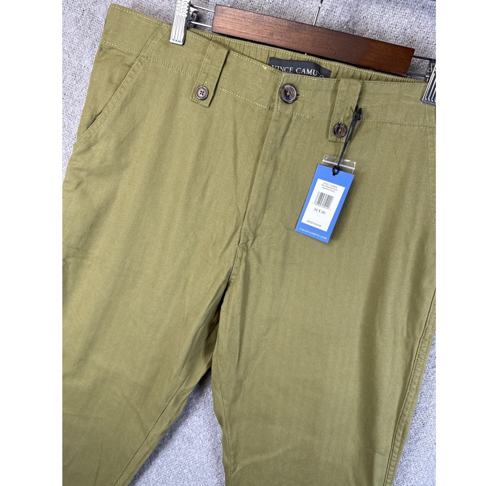 Vince Camuto The Weekend Pant Martini‎ Olive Men's 34x30 Cotton Chinos New $118